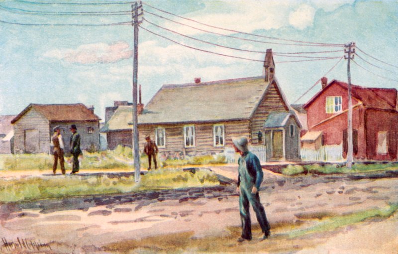 A gerendaház templom, Lloydminster alkotó: Harold Copping