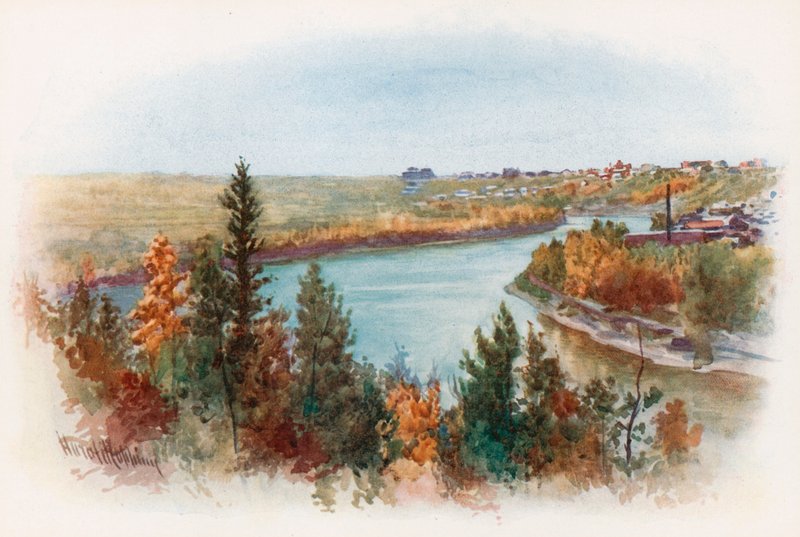 A Saskatchewan folyó Edmontonban alkotó: Harold Copping