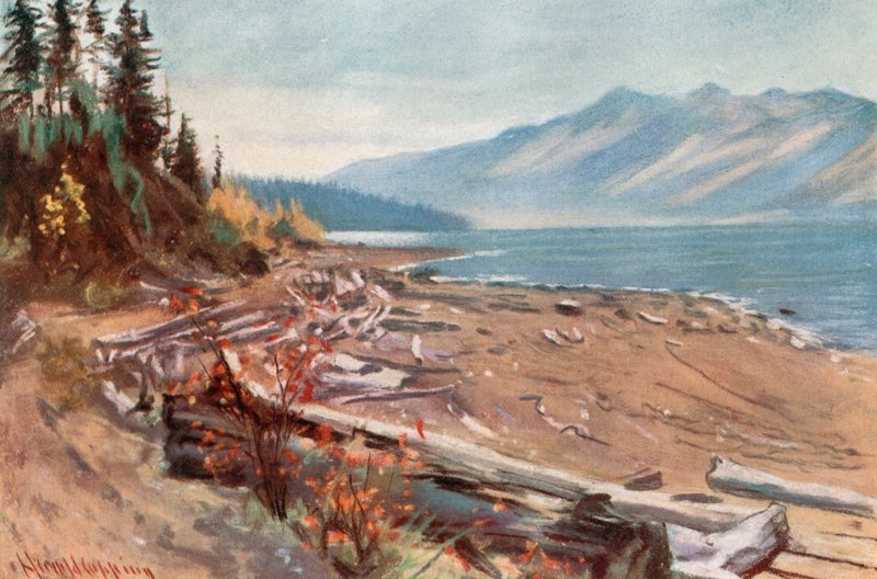 Kilátás a Kootenay-tó partjáról alkotó: Harold Copping