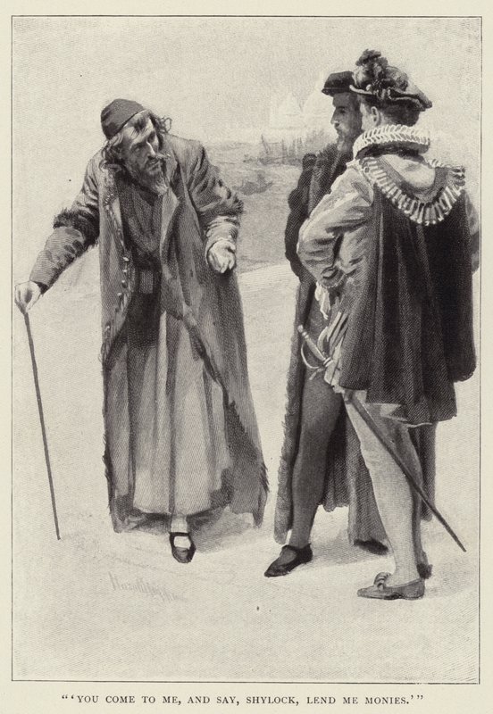 Odajössz hozzám, és azt mondod: Shylock, adj kölcsön pénzt alkotó: Harold Copping