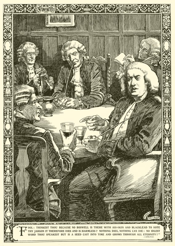 Dr. Johnson beszélgetésben (litho) alkotó: Harold Edward Hughes Nelson