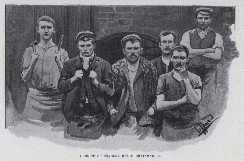 Cradley Heath Chainmakers csoportja (f/w fotó) alkotó: Harold Hume Piffard