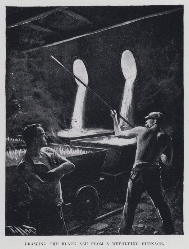 Fekete hamu rajzolása egy forgó kemencéből (f/w fotó) alkotó: Harold Hume Piffard