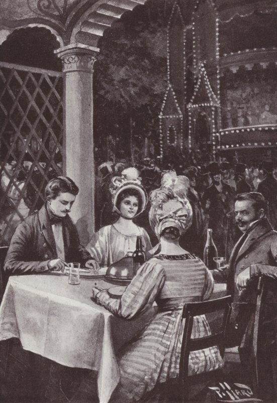 Illusztráció a Vanity Fairhez, William Makepeace Thackeray (litho) alkotó: Harold Hume Piffard