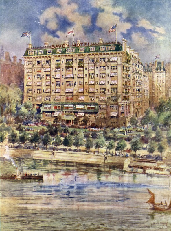 A Savoy Hotel folyó előtt alkotó: Harold Oakley