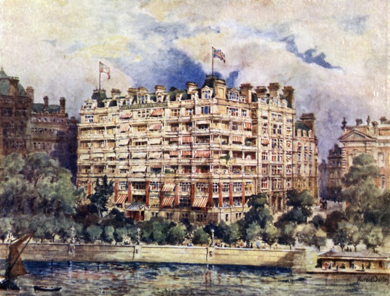 A Savoy Hotel folyópartja 1889-ben alkotó: Harold Oakley