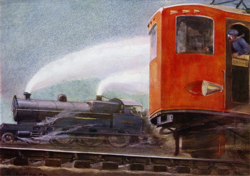 Gőz- és elektromos mozdonyok a brit vasutakon (színes litho) alkotó: Harold Robert Millar