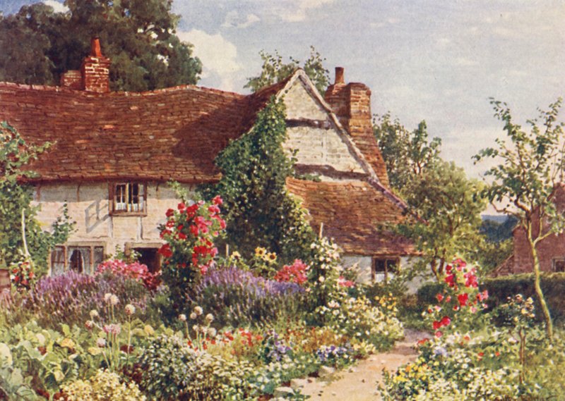 A Cottage near Bisley (színes litográfia) alkotó: Harold Sutton Palmer