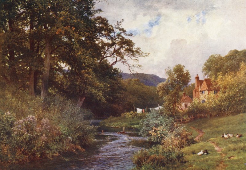 A patak Shalford közelében (színes litográfia) alkotó: Harold Sutton Palmer