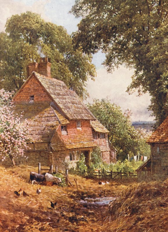 Egy régi tanya, Leith Hill közelében (színes litográfia) alkotó: Harold Sutton Palmer