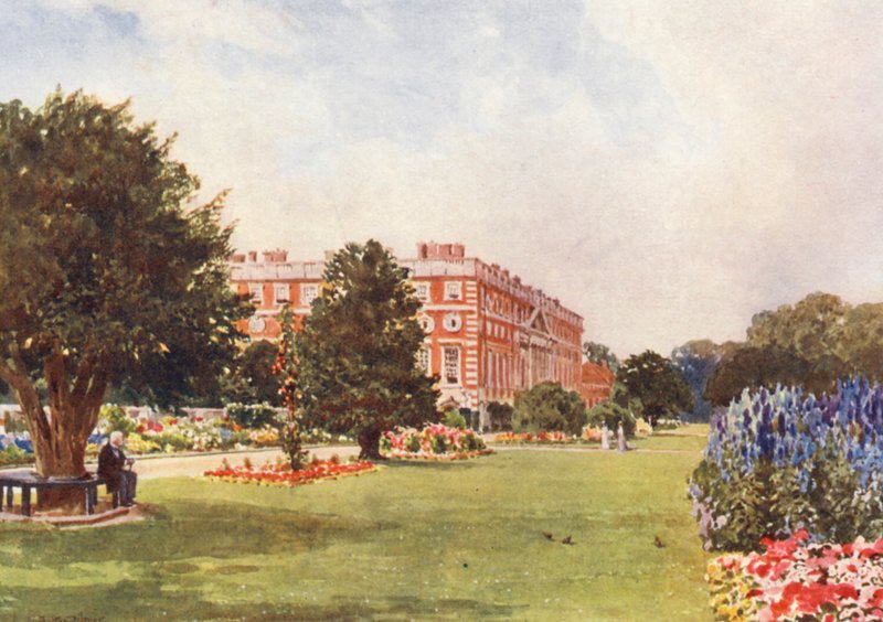 Hampton Court (színes litográfia) alkotó: Harold Sutton Palmer