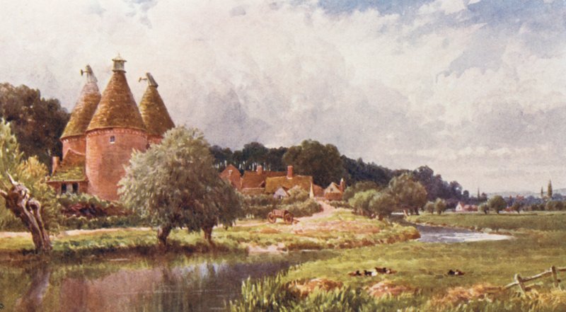 Hop-Kiln, Farnham közelében (színes lithó) alkotó: Harold Sutton Palmer