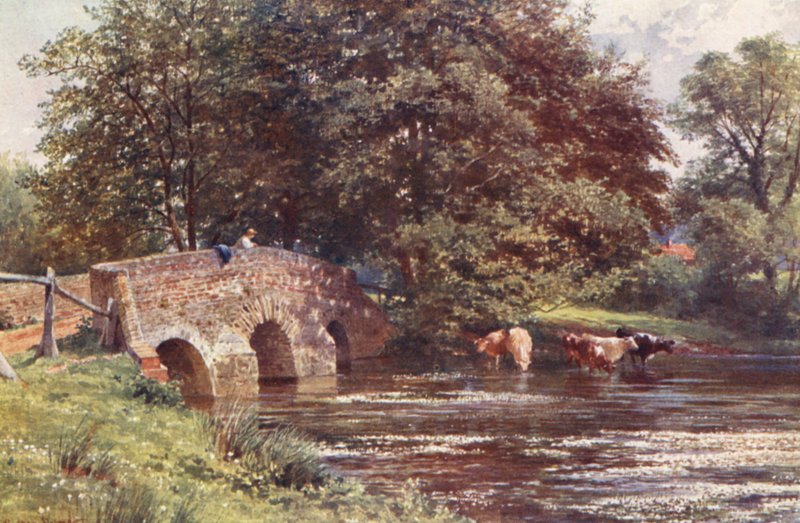 Somerset Bridge, Elstead közelében (színes litográfia) alkotó: Harold Sutton Palmer