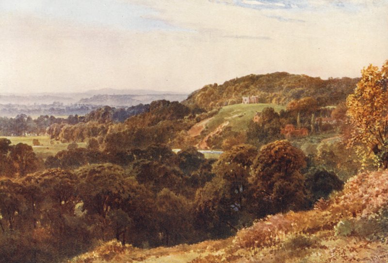 Szent Katalin kápolna, Guildford közelében (színes lithó) alkotó: Harold Sutton Palmer