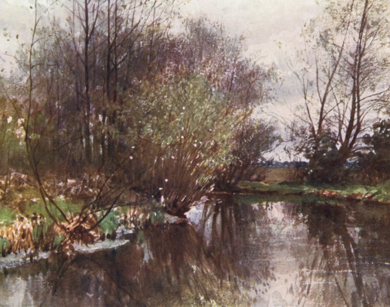 A Malom-patak, Ockham (színes litográfia) alkotó: Harold Sutton Palmer