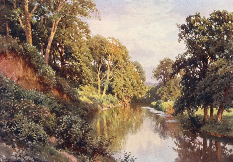 A Mole folyó, Dorking közelében (színes lithó) alkotó: Harold Sutton Palmer