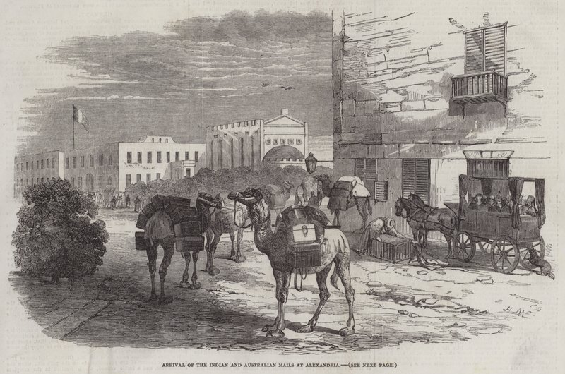Az indiai és ausztrál levelek megérkezése Alexandriába alkotó: Harrison William Weir