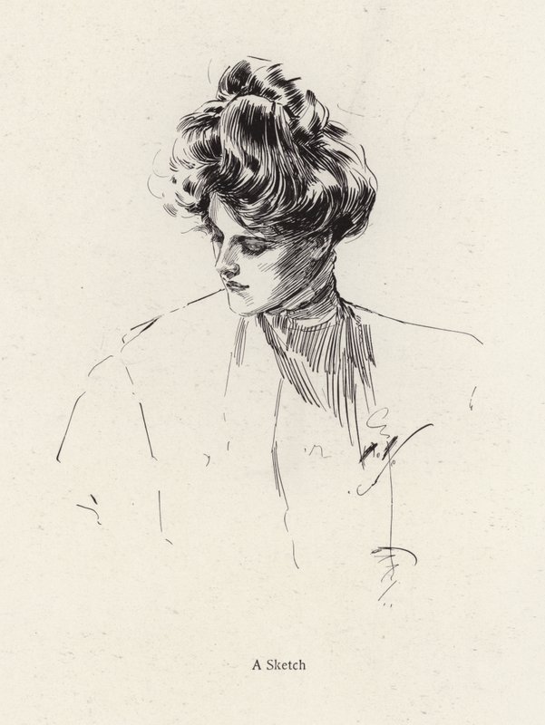 Női portré (litho) alkotó: Harrison Fisher