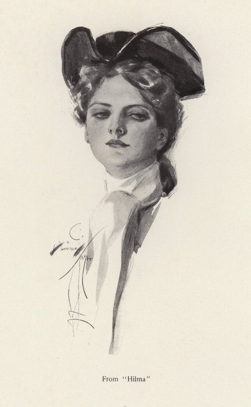 Női portré, egy Hilma-szereplő (litho) alkotó: Harrison Fisher