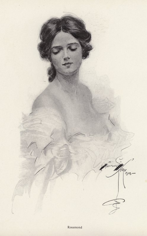 Egy Rosamond nevű nő portréja (litho) alkotó: Harrison Fisher