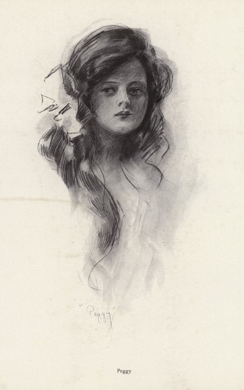 Egy fiatal lány, Peggy portréja (litho) alkotó: Harrison Fisher