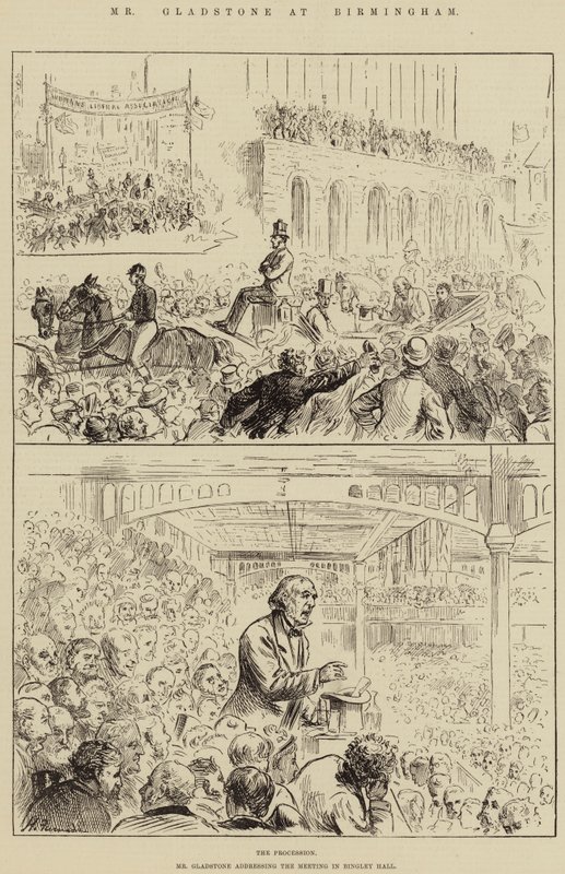 Mr Gladstone Birminghamben alkotó: Harry Furniss