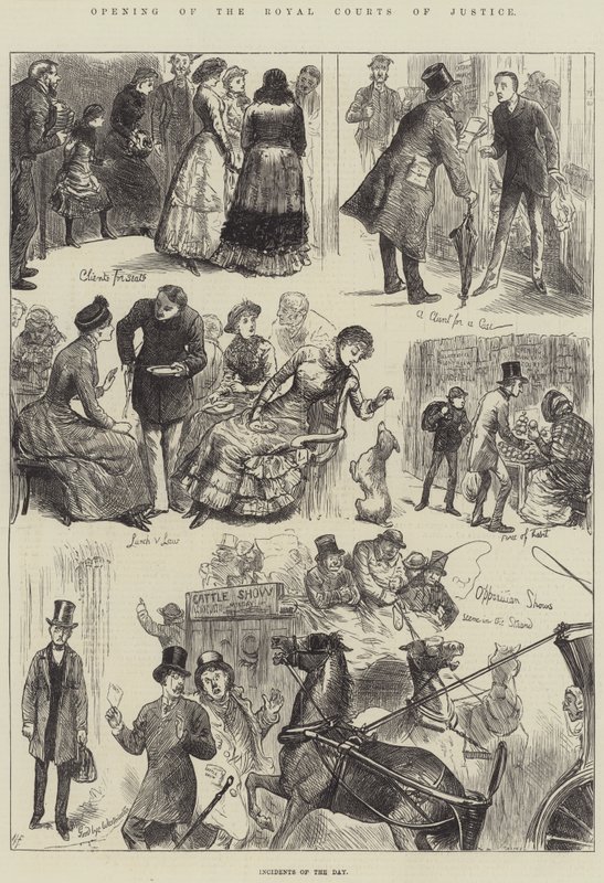 A királyi bíróságok megnyitása alkotó: Harry Furniss