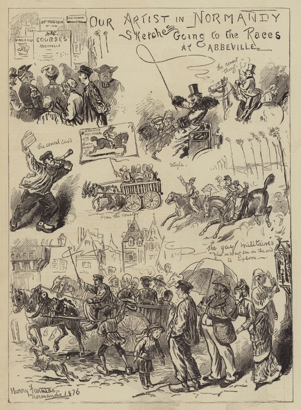 Művészünk Normandiában, az Abbeville-i versenyekre megy alkotó: Harry Furniss