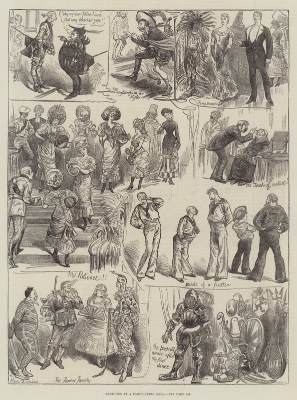 Vázlatok egy díszes bálon alkotó: Harry Furniss