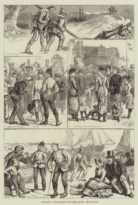 Vázlatok a Brighton Volunteer Review-n alkotó: Harry Furniss
