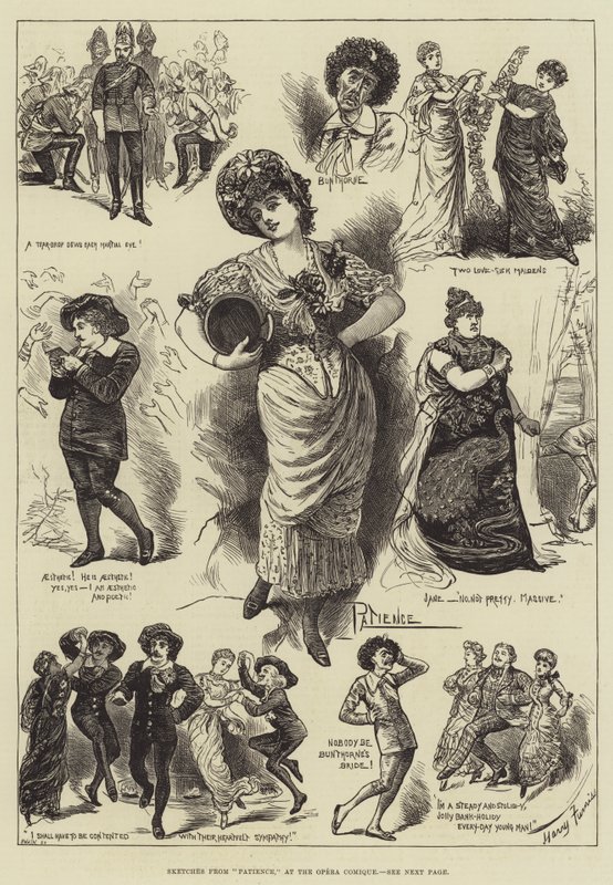 Vázlatok a Türelemből, az Opera Comique-ban alkotó: Harry Furniss
