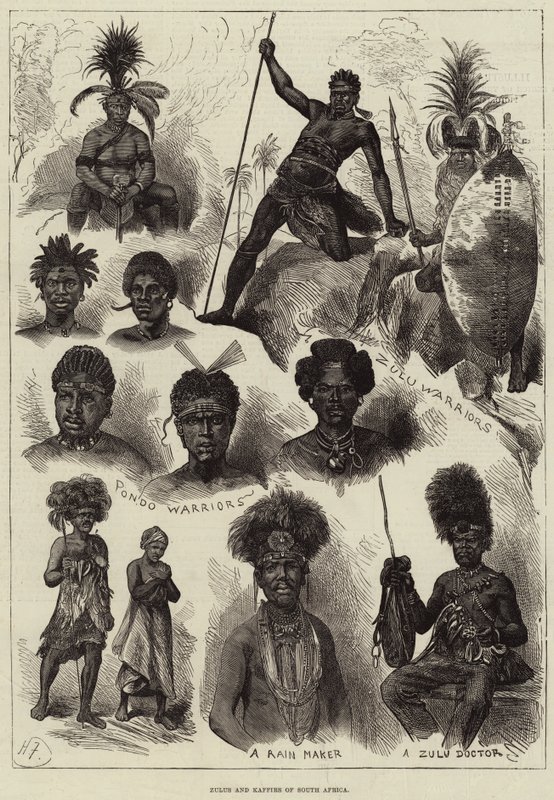 Dél-afrikai zuluk és kaffirok alkotó: Harry Furniss