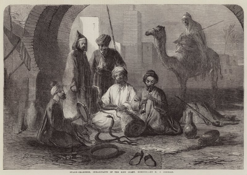 Snake-Charmers, a Riff Coast lakói, Marokkó alkotó: Harry John Johnson