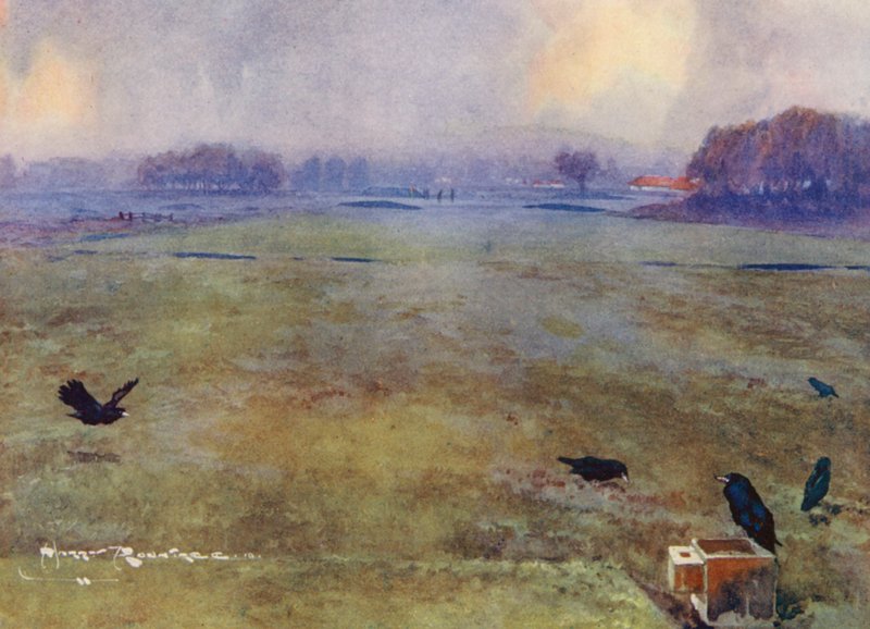 Golfpályák: lyuk (színes litográfia) alkotó: Harry (1878 1950) Rountree