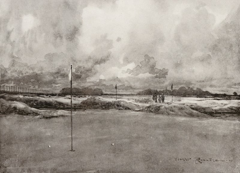 Golfpályák: zöld (litho) alkotó: Harry (1878 1950) Rountree