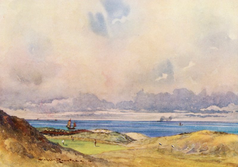 Golfpályák: Wallasey, a firth green (színes litográfia) alkotó: Harry (1878 1950) Rountree