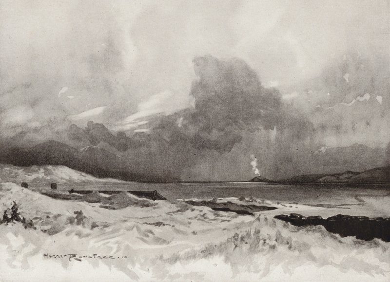 Golfpályák: Harlech, a negyedik lyukról nézve (litho) alkotó: Harry (1878 1950) Rountree