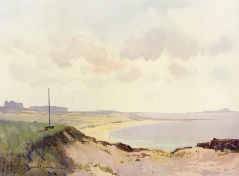 Golfpályák: North Berwick, a második tee (színes litho) alkotó: Harry (1878 1950) Rountree