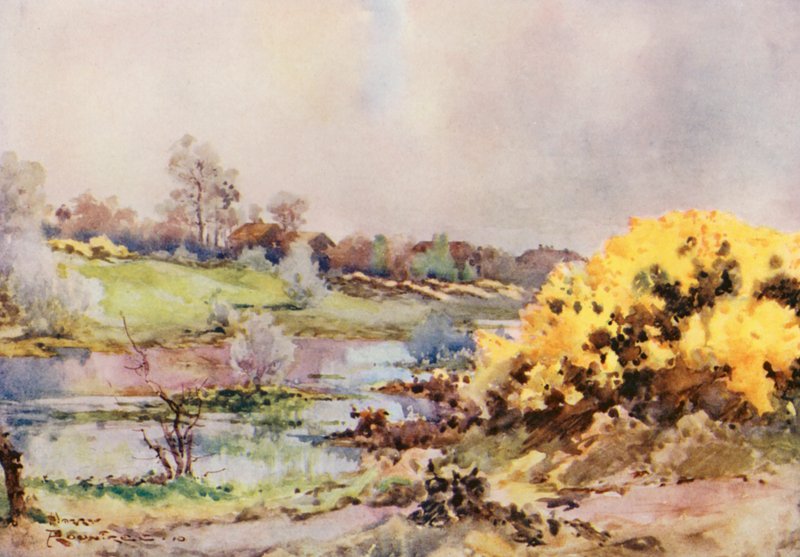 Golfpályák: greenre visszanézve (színes litho) alkotó: Harry (1878 1950) Rountree