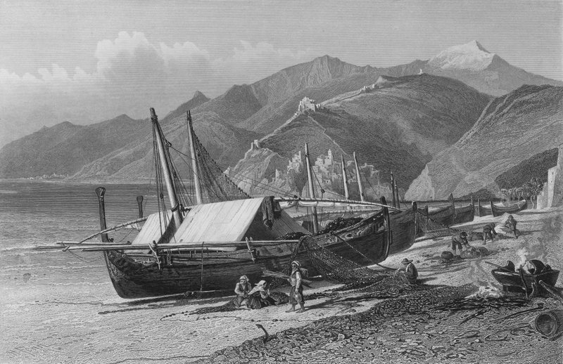 Ventimiglia a párkányi úton (metszet) alkotó: Harry (after) Fenn
