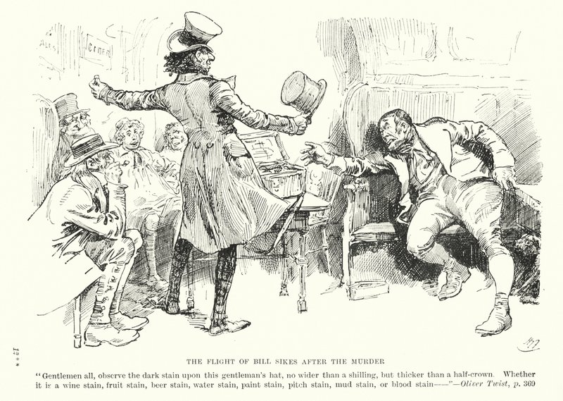 Illusztráció Charles Dickens Twist Olivér című könyvéhez (litográfia) alkotó: Harry (after) Furniss