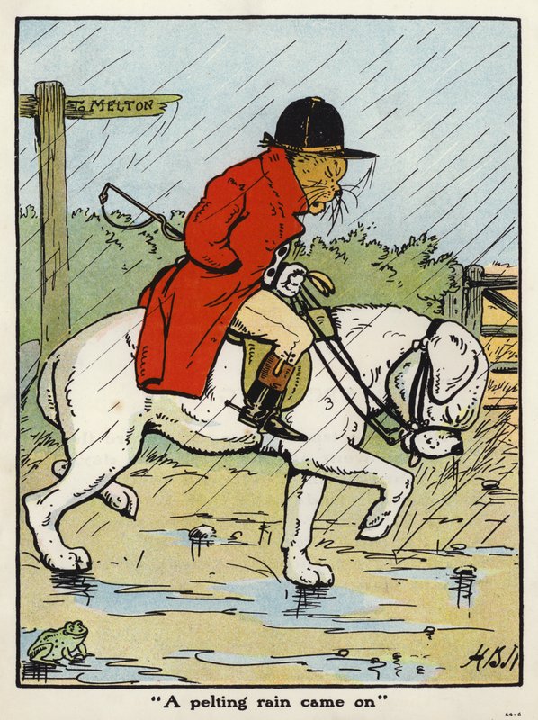 "Jött egy zuhogó eső" (színes litó) alkotó: Harry B Neilson