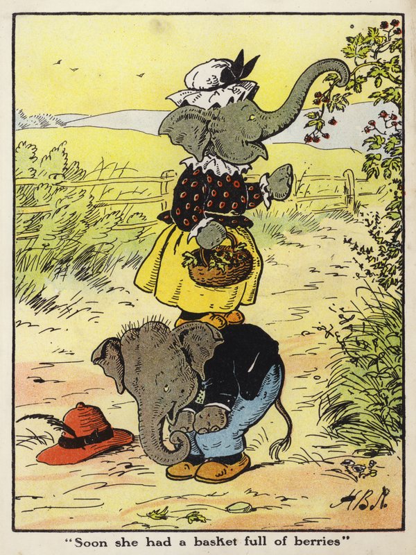 "Hamarosan tele volt egy kosár bogyóval" (színes litho) alkotó: Harry B Neilson