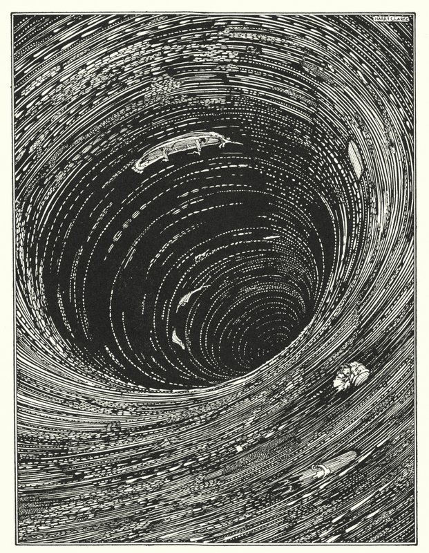 Edgar Allan Poe: Ereszkedés a Maelstromba (litográfia) alkotó: Harry Clarke