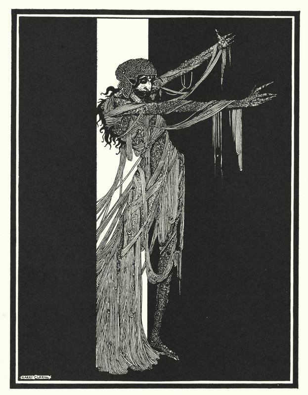 Edgar Allan Poe: Az Usher-ház bukása (litográfia) alkotó: Harry Clarke
