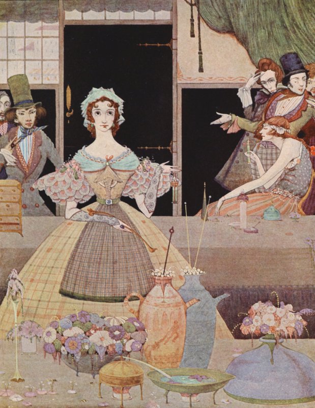 Edgar Allan Poe: Marie Roget rejtélye (színes litográfia) alkotó: Harry Clarke