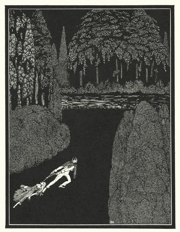 Edgar Allan Poe: Marie Roget rejtélye (litográfia) alkotó: Harry Clarke