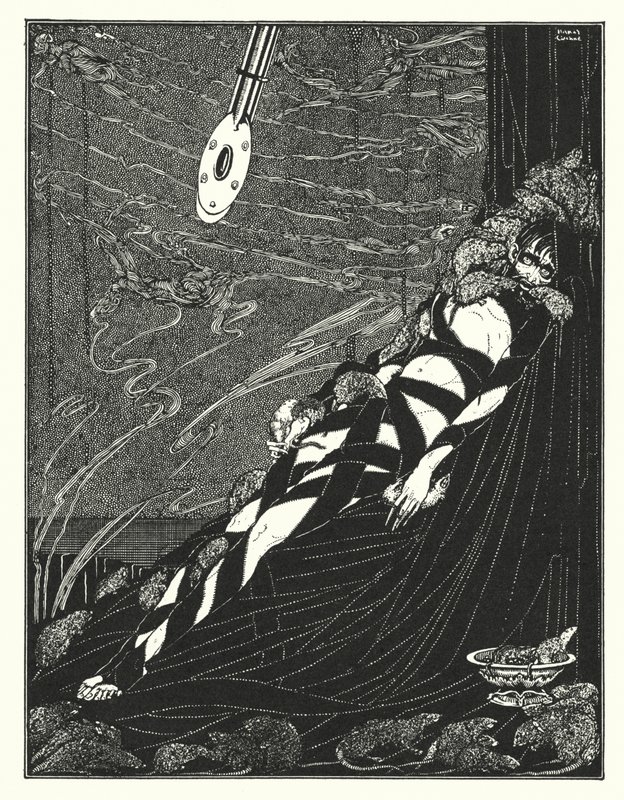 Edgar Allan Poe: A gödör és az inga (litográfia) alkotó: Harry Clarke