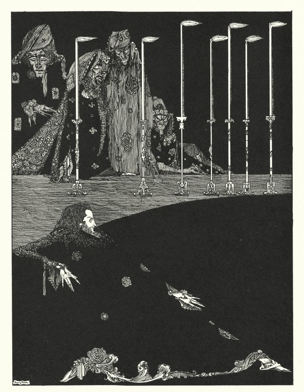 Edgar Allan Poe: A gödör és az inga (litográfia) alkotó: Harry Clarke