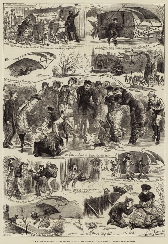 Boldog karácsonyt a vidéken, ahogy Little Topsell töltötte alkotó: Harry Furniss